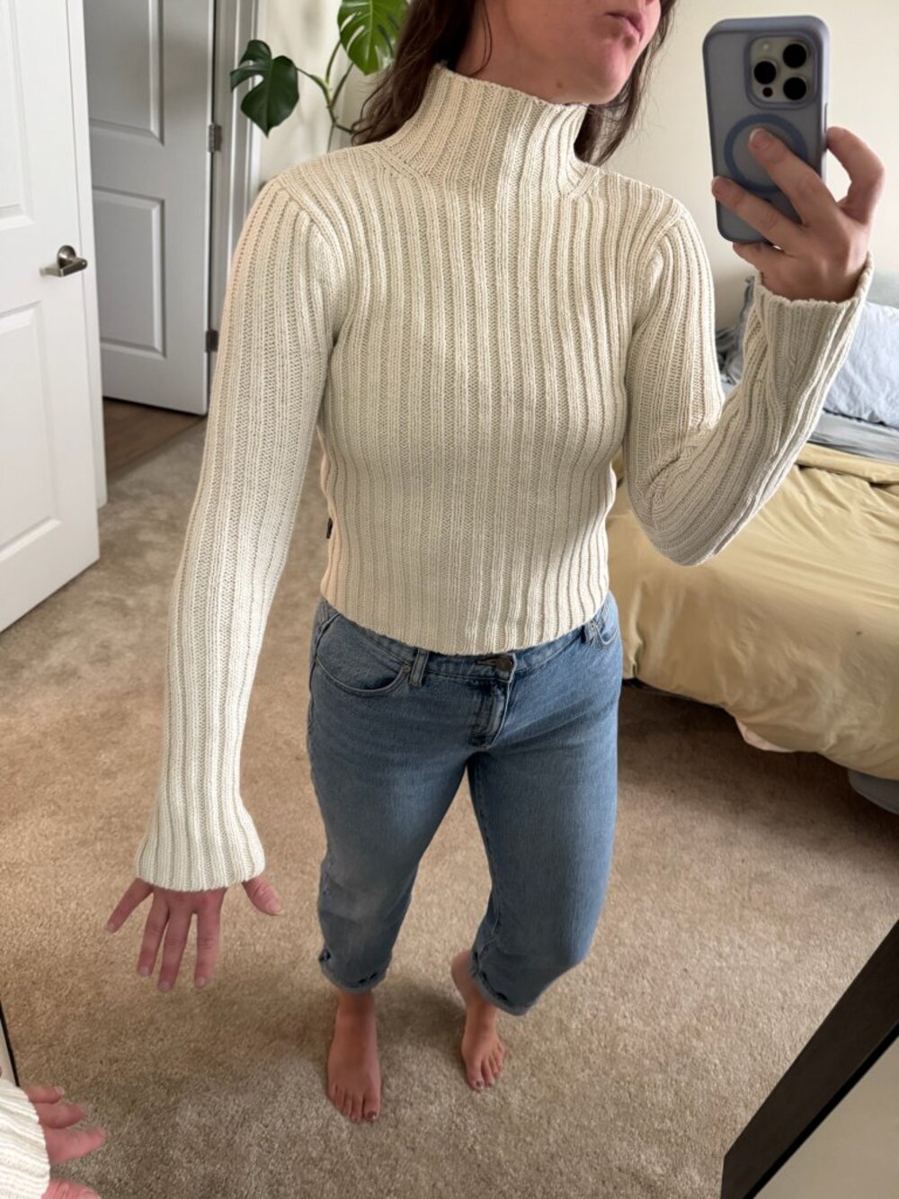 Abercrombie & Fitch Thick Rib Knit Mockneck Sweater Size Medium